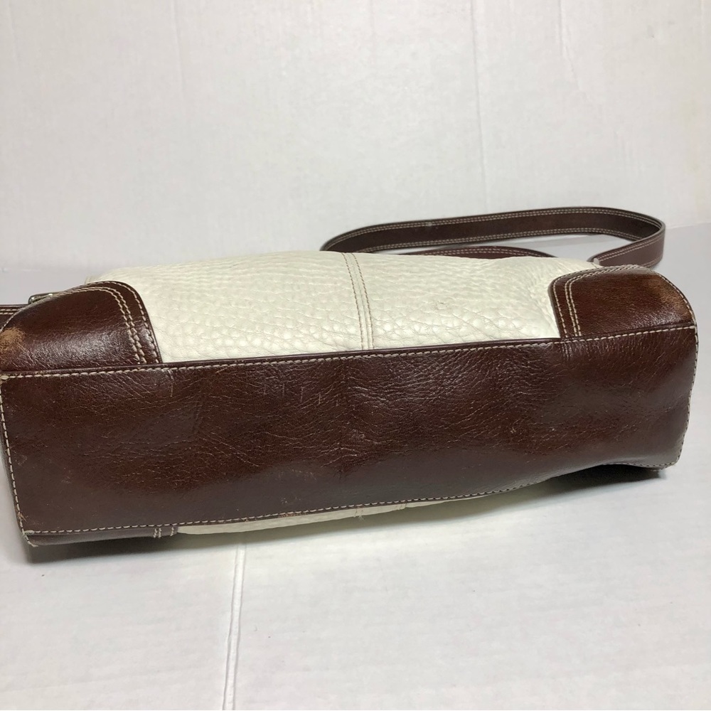 VINTAGE COACH WOMENS WHITE & BROWN PURSE HANDBAG - Picture 16 of 16
